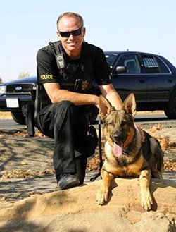 Police K9 Henry vom Banach of the Vacaville Police Department with Officer Dave Spencer